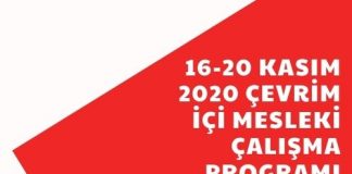 16-20 KASIM 2020 ÇEVRİM İÇİ MESLEKİ ÇALIŞMA PROGRAMI