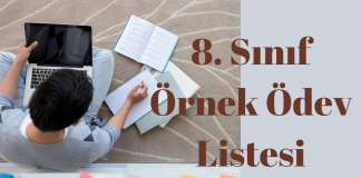 Teknoloji ve Tasarım 8.Sınıf Örnek Ödev Listesi